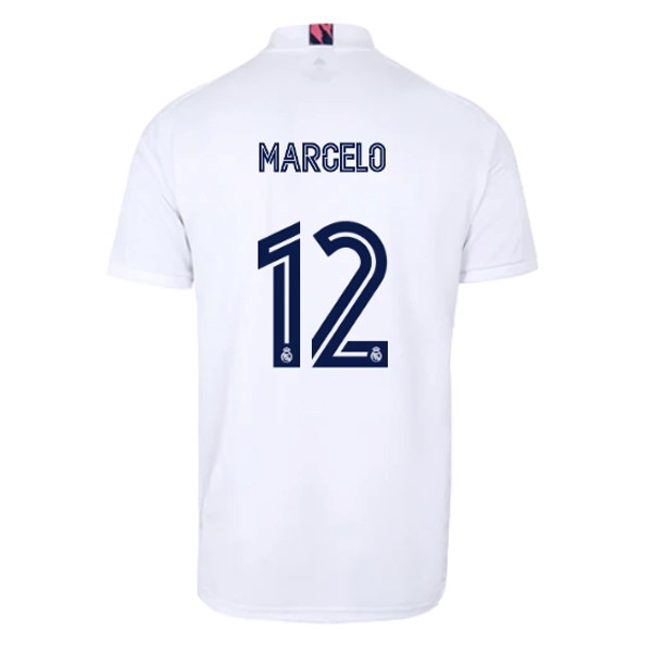 Camiseta Real Madrid Replica Primera Ropa NO.12 Marcelo 2020/21 Blanco